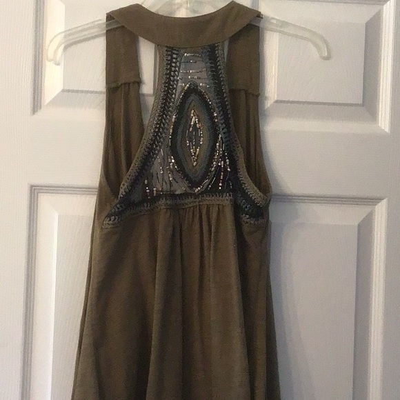 Beautiful draped vest /large beadwork design in back and beads on shou… - Picture 1 of 4